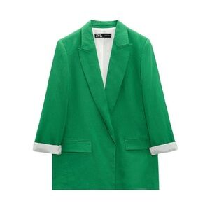 NWT | Zara - Linen Blend Cuff Blazer | Small